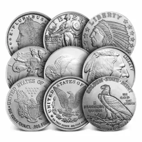 1/10oz Generic Silver Round (Various Design) (3)
