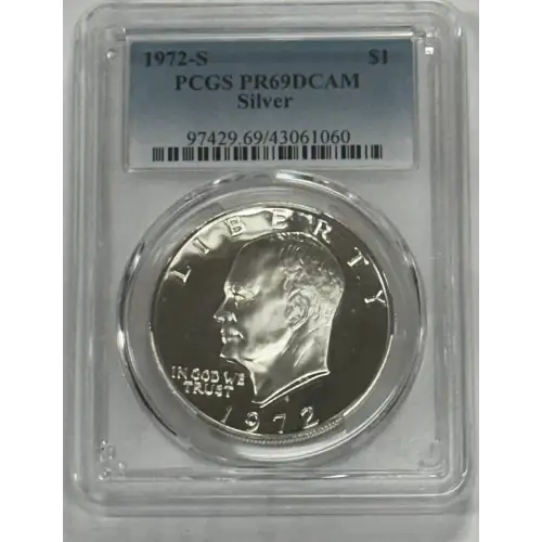 1972 S Dollar Eisenhower 40% Silver PCGS PR-69 Silver DCAM