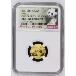 2017 PANDA-FIRST DAY OF ISSUE ONE OF FIRST 1150 STRUCK  (2)