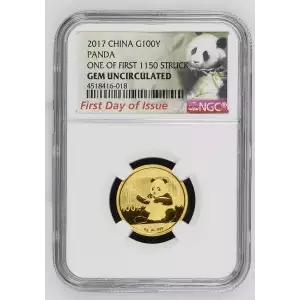 2017 PANDA-FIRST DAY OF ISSUE ONE OF FIRST 1150 STRUCK  (2)