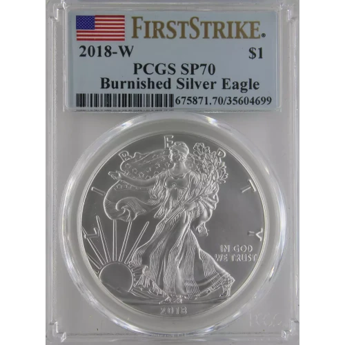 2018-W $1 Burnished Silver Eagle First Strike