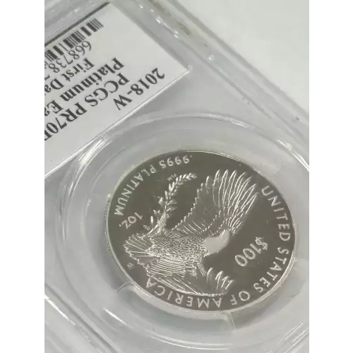 2018-W $100 Platinum Eagle - Life First Day of Issue Mercanti Signature, DCAM (4)