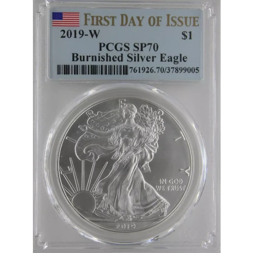 2019-W $1 Burnished Silver Eagle First Day of Issue (2)