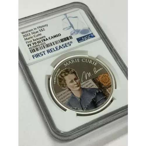 2022 Women In History Marie Curie 1oz .999 Silver NGC PF70 UCAM First Releases 