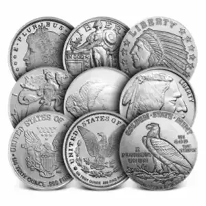 1/10oz Generic Silver Round (Various Design) (3)