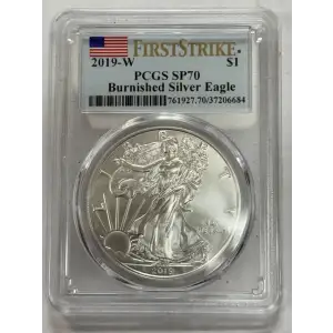 2019-W $1 Burnished Silver Eagle First Day of Issue