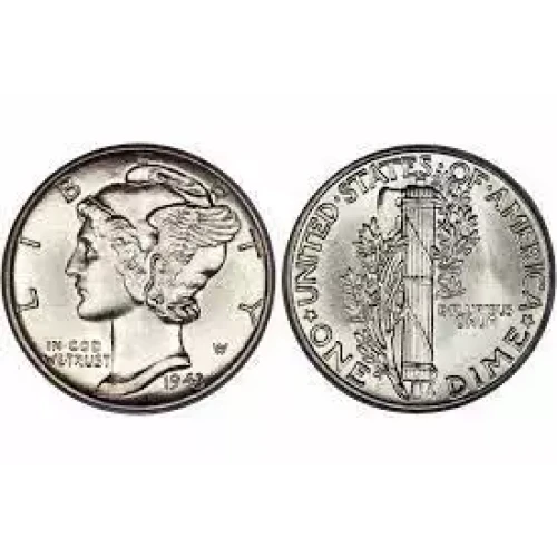 US 90% Silver Coinage - Pre 1965 - Junk Silver - Mercury Dime (4)